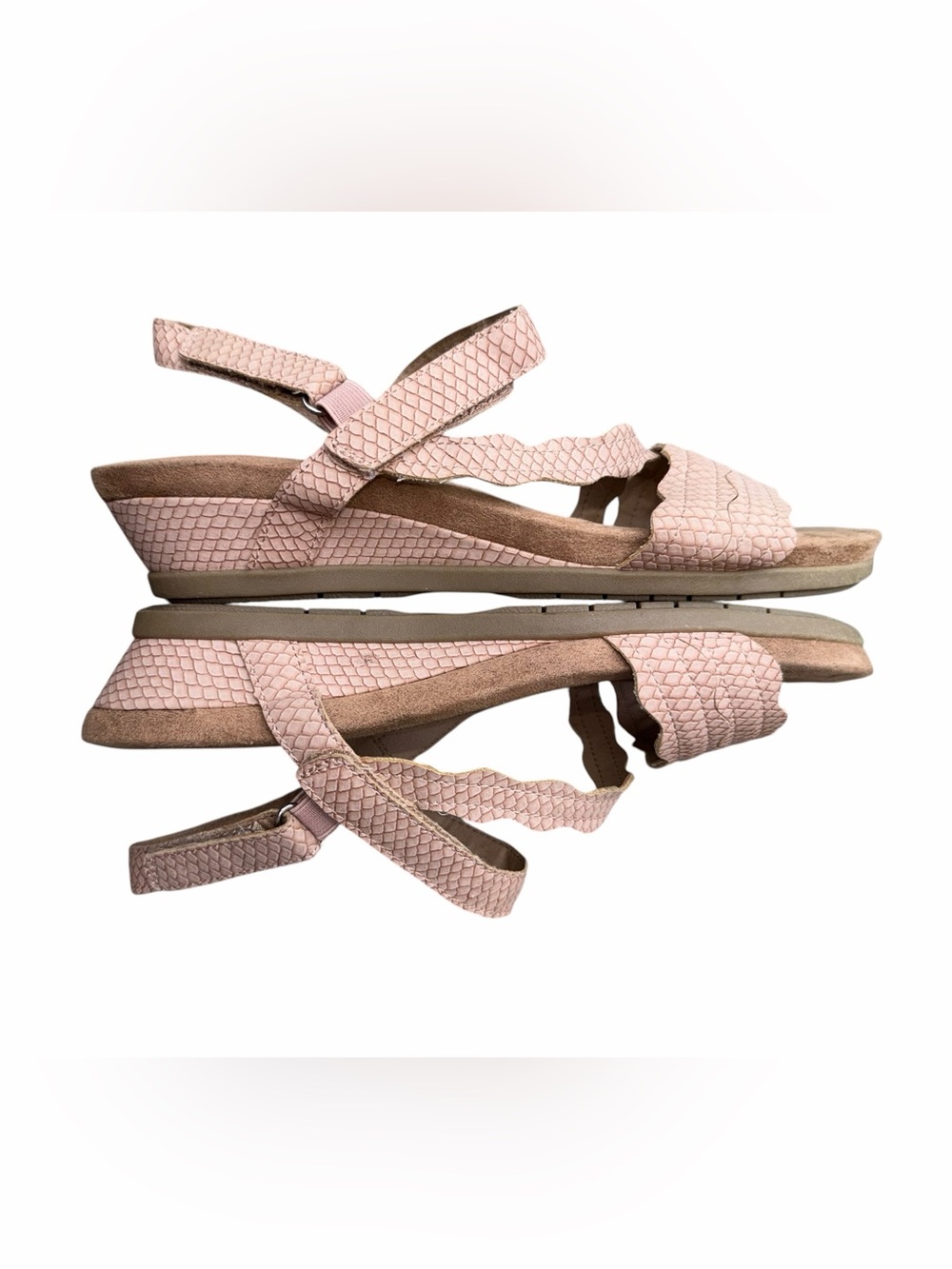 EARTH ORIGINS POPPY WOMENS WEDGES WHITE LEATHER STRAPPY SANDALS SIZE 12